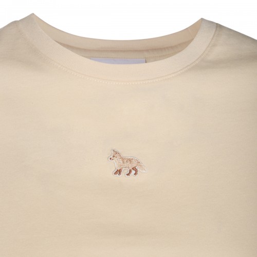 BEIGE COTTON BABY FOX T-SHIRT