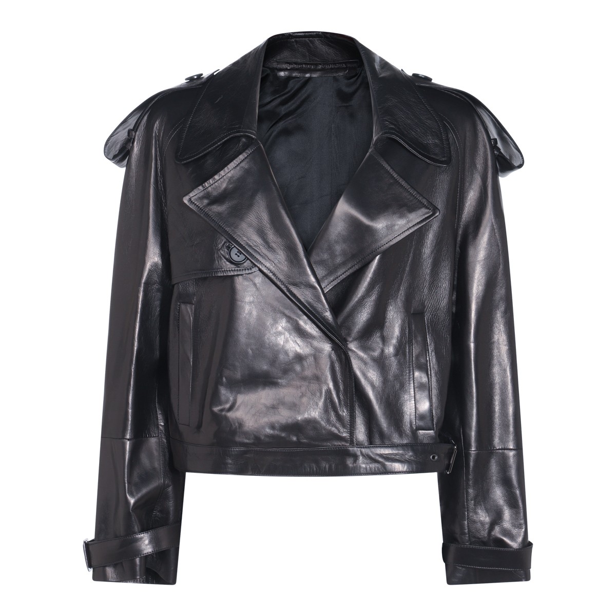 BLACK LEATHER CASUAL JACKET