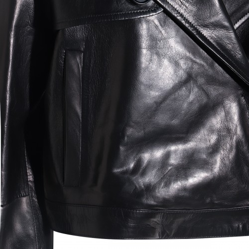 BLACK LEATHER CASUAL JACKET