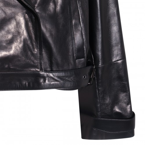 BLACK LEATHER CASUAL JACKET