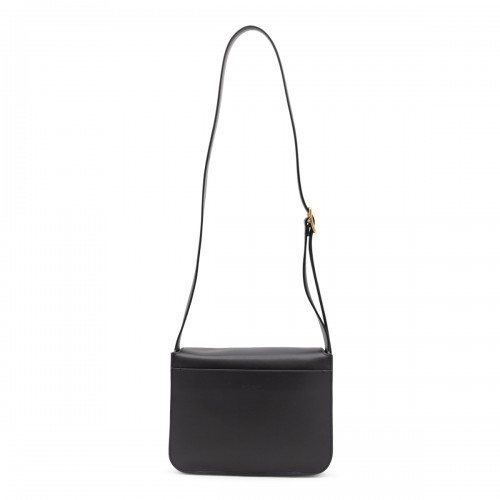 BLACK LEATHER BISACCIA NIKI SHOULDER BAG