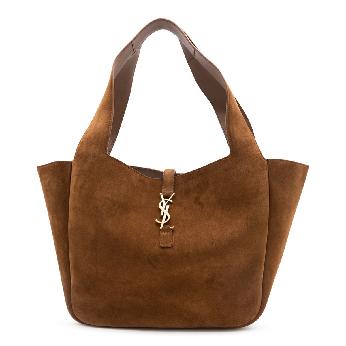 BROWN SUEDE LEATHER LE 5 A7 SHOULDER BAG