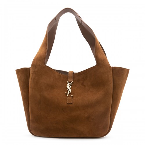 BROWN SUEDE LEATHER LE 5 A7 SHOULDER BAG