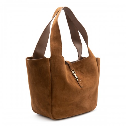 BROWN SUEDE LEATHER LE 5 A7 SHOULDER BAG