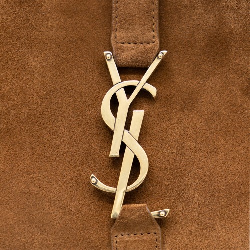 BROWN SUEDE LEATHER LE 5 A7 SHOULDER BAG