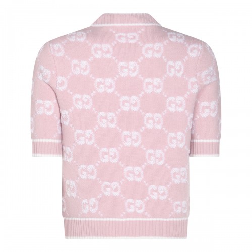 LIGHT PINK AND WHITE WOOL JUMPER