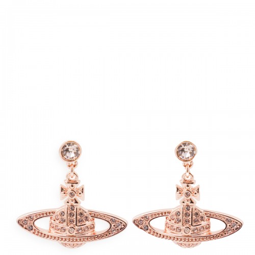 PINK GOLD MINI BAS RELIEF DROP EARRINGS