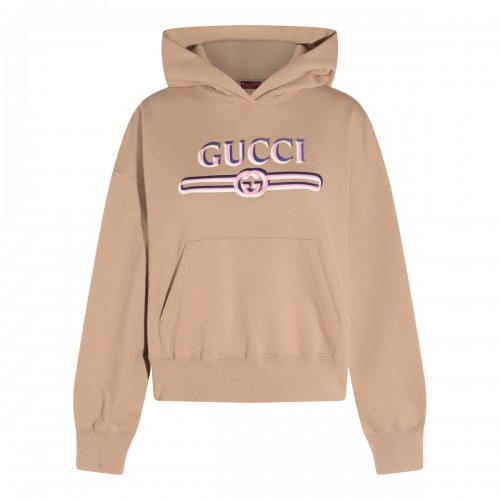 BEIGE COTTON SWEATSHIRT