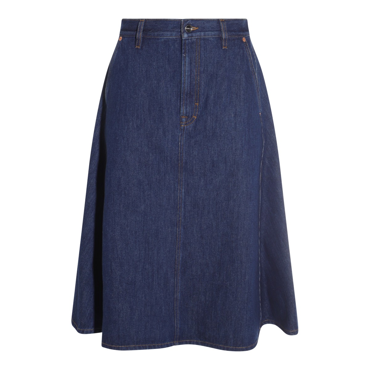 BLUE COTTON DENIM SKIRT