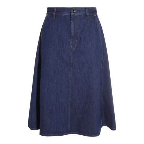 BLUE COTTON DENIM SKIRT