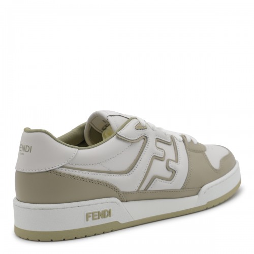 BEIGE AND WHITE LEATHER MATCH SNEAKERS