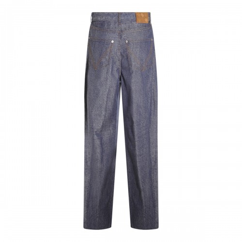 BLUE AND WHITE WOOL JEANS 2