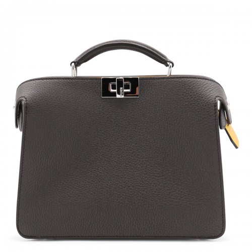 DARK BROWN PEEKABOO ISSEU SMALL TOP HANDLE BAG
