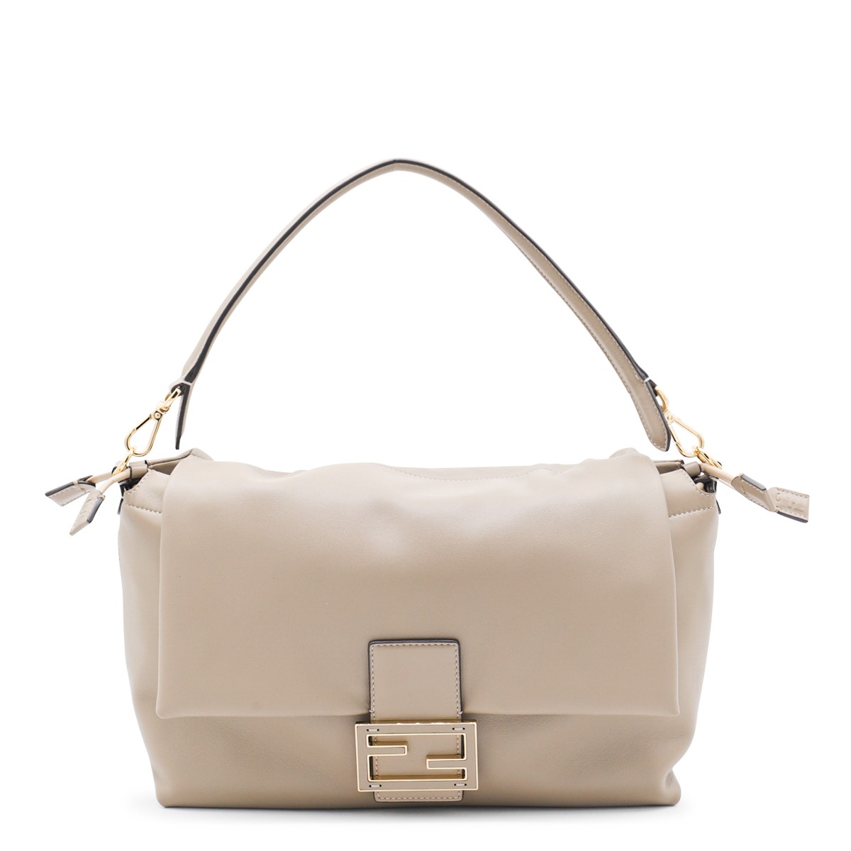 BEIGE LEATHER MAMMA BAGUETTE LARGE SHOULDER BAG