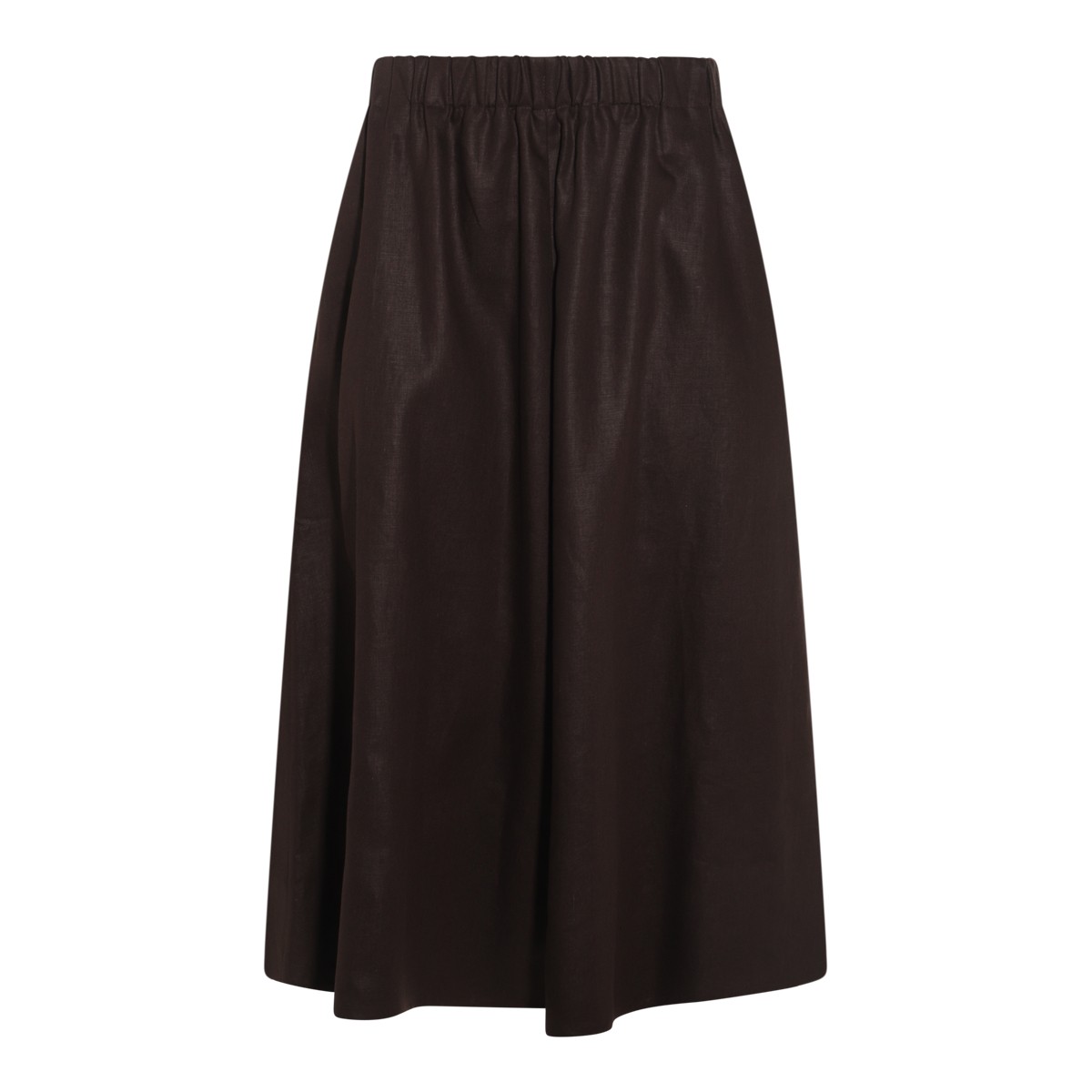 DARK BROWN LINEN SKIRT