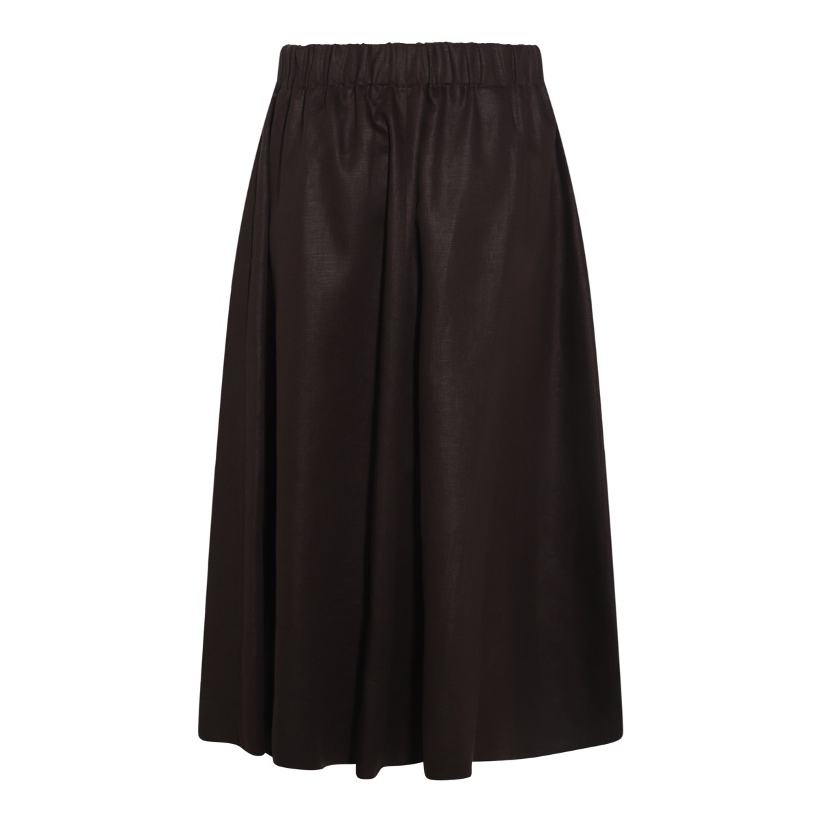 DARK BROWN LINEN SKIRT
