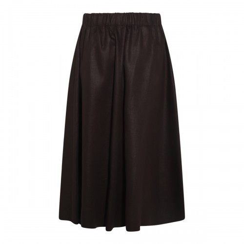 DARK BROWN LINEN SKIRT