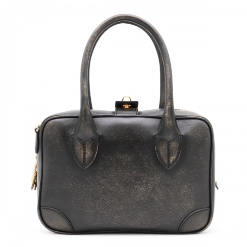 UDED BLACK LEATHER TOP HANDLE BAG