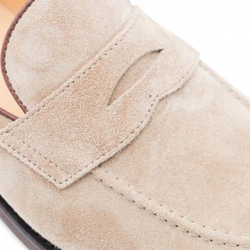 LIGHT BEIGE LEATHER LOAFERS