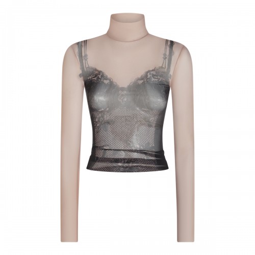 BEIGE AND BLACK TOP