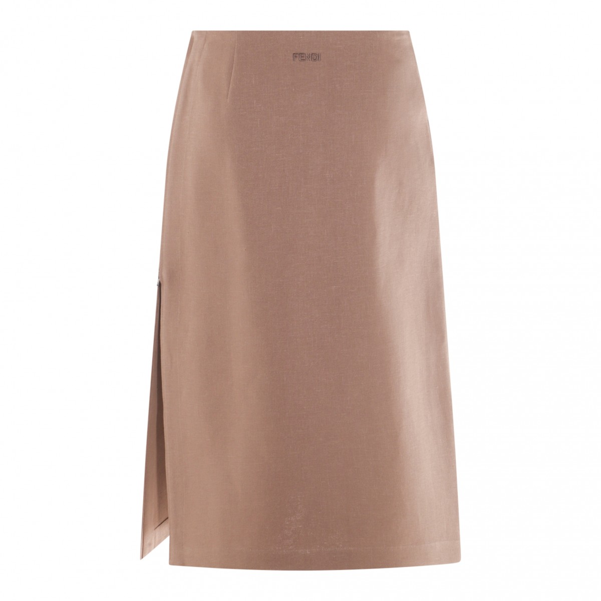 PINK LINEN MIDI SKIRT