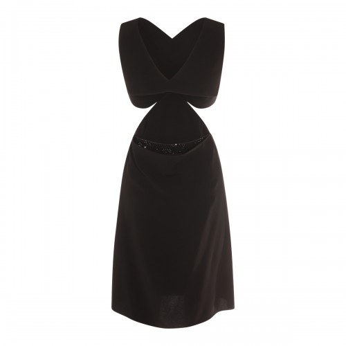 BLACK VISCOSE MINI DRESS 2