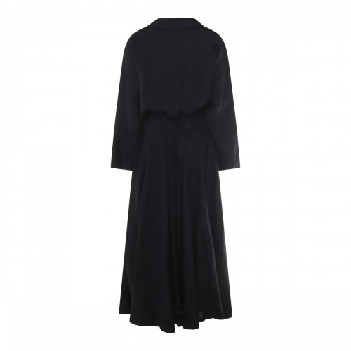 BLACK LINEN LONG DRESS 2