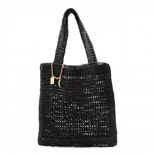 BLACK RAFFIA TOTES