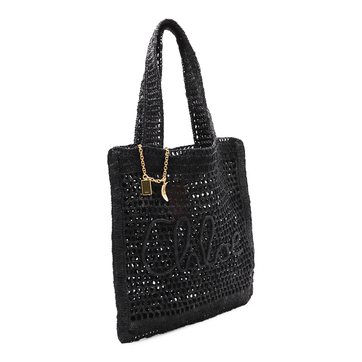 BLACK RAFFIA TOTES