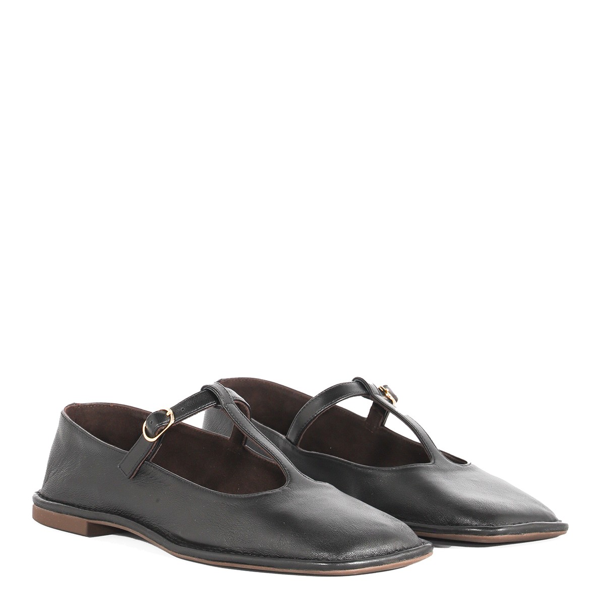 BLACK SQUARE T FLATS