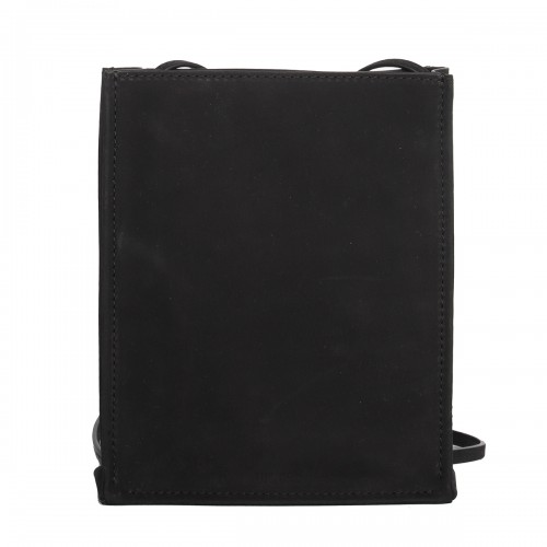 BLACK LEATHER CROSSBODY BAG