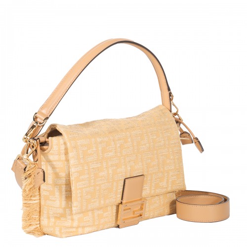 NATURAL LEATHER MAMMA BAGUETTE MEDIUM SHOULDER BAG