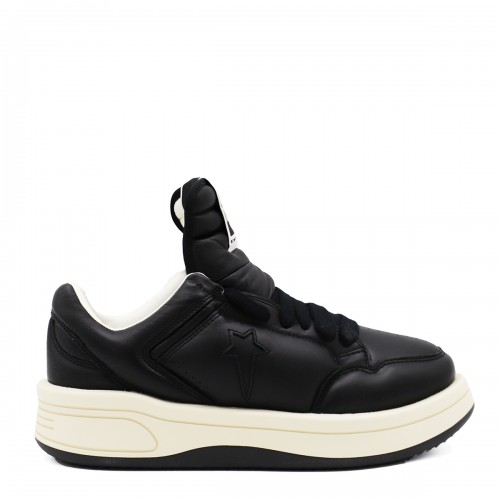 BLACK LEATHER TURBOWPN OX LOW SNEAKERS