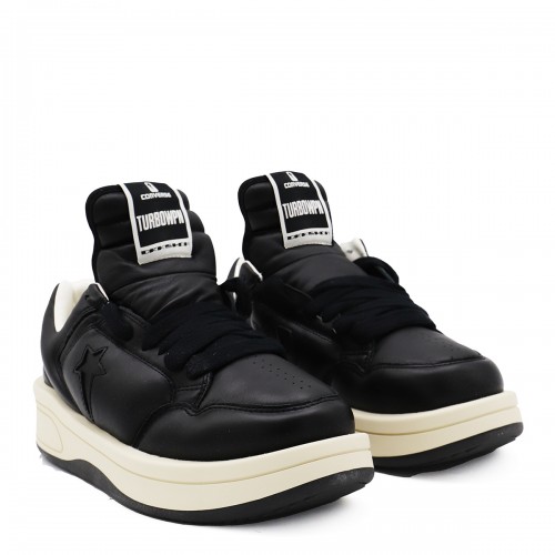 BLACK LEATHER TURBOWPN OX LOW SNEAKERS