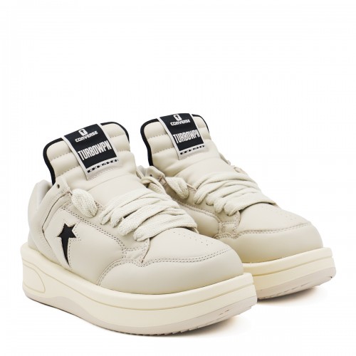LIGHT BEIGE LEATHER TURBOWPN OX LOW SNEAKERS