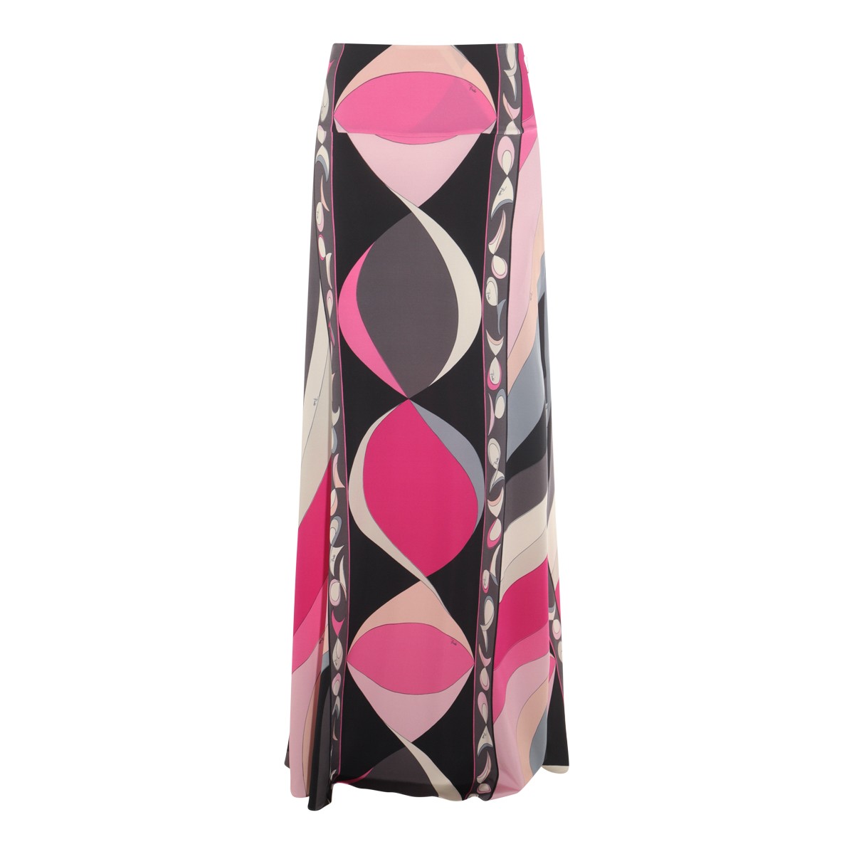 MULTICOLOR VISCOSE MIDI SKIRT