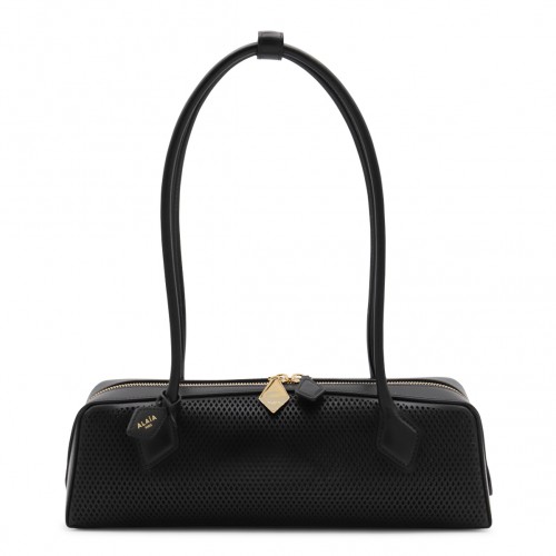 BLACK LEATHER TECKEL MEDIUM TOTES
