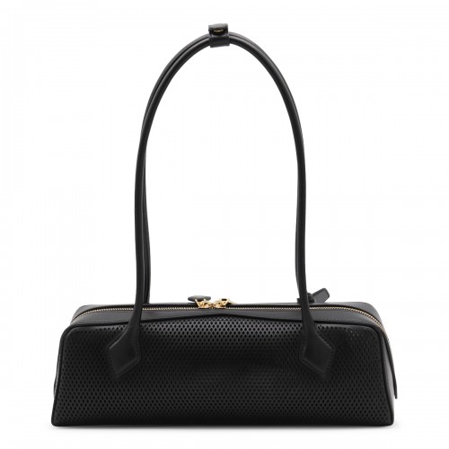BLACK LEATHER TECKEL MEDIUM TOTES
