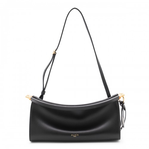 BLACK LEATHER LE CLICK EAST WEST SMALL SHOULDER BAG