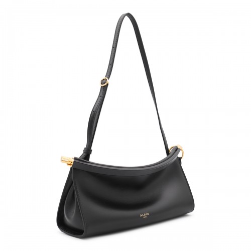 BLACK LEATHER LE CLICK EAST WEST SMALL SHOULDER BAG