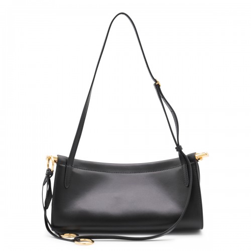BLACK LEATHER LE CLICK EAST WEST SMALL SHOULDER BAG