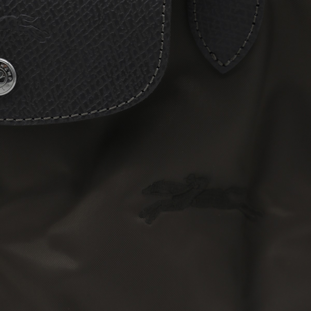 BLACK COTTON AND LEATHER LE PLIAGE S...