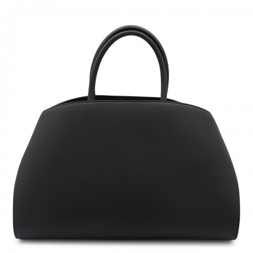 BLACK LEATHER HUG L TOP HANDLE BAG