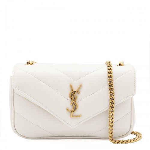 WHITE LEATHER LOU LOU MINI BAG