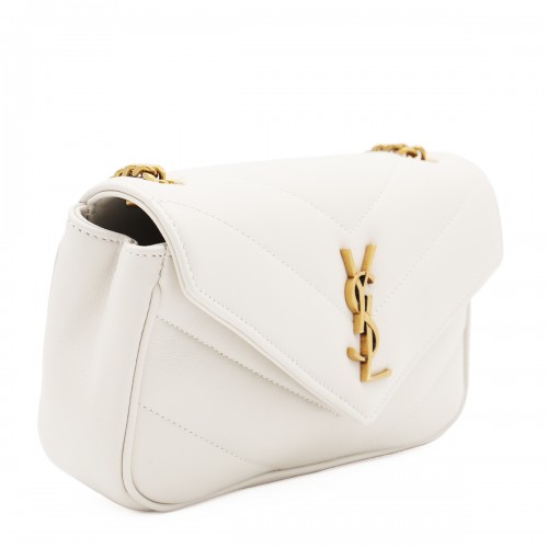 WHITE LEATHER LOU LOU MINI BAG