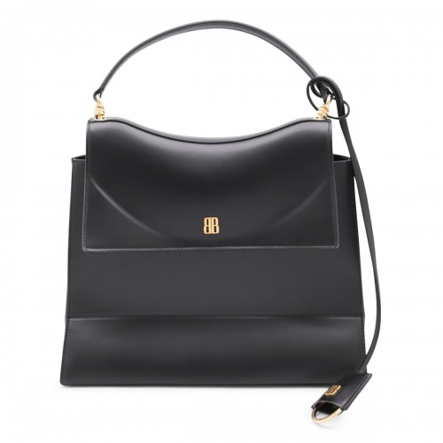 BLACK LEATHER NANO M TOP HANDLE BAG