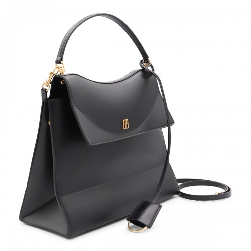 BLACK LEATHER NANO M TOP HANDLE BAG
