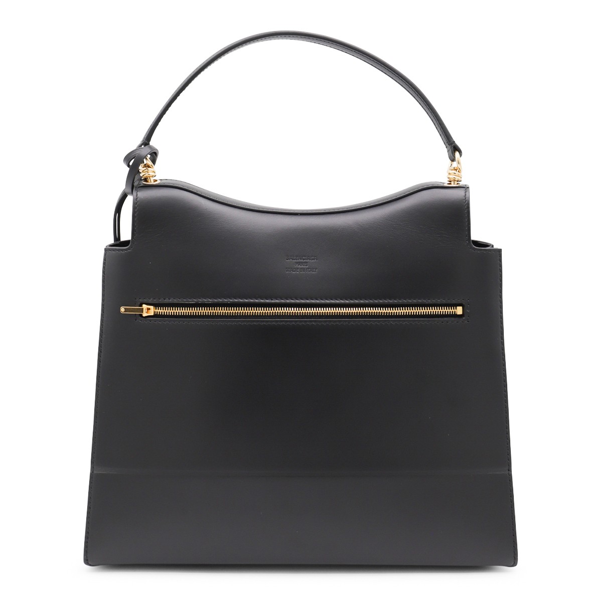 BLACK LEATHER NANO M TOP HANDLE BAG