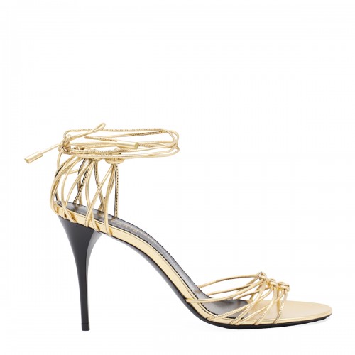 GOLD LEATHER BABYLONE 90 SANDALS