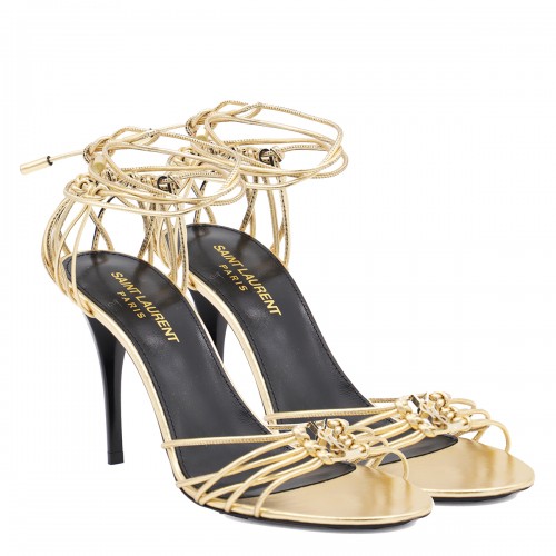 GOLD LEATHER BABYLONE 90 SANDALS
